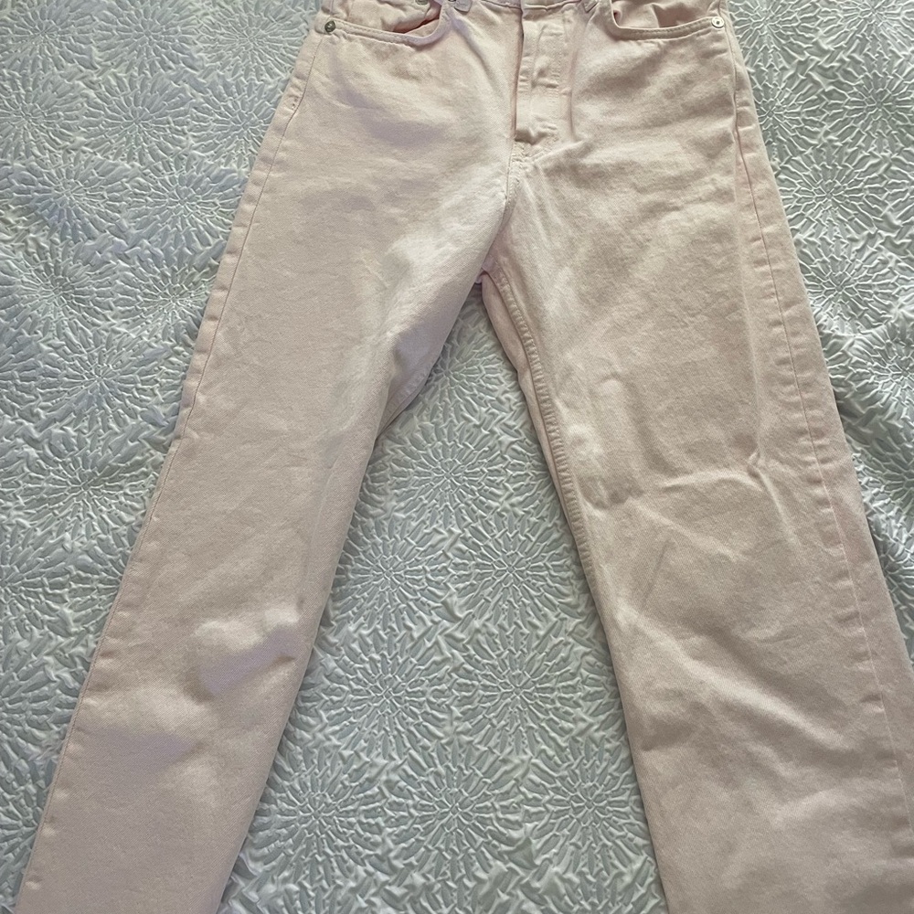 Zara baby pink denim pants US Size 4